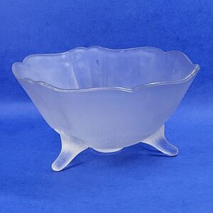 Lancaster Kay Satin Glass Bowl 3 Toed 7" Vintage Depression Glass 1930s
